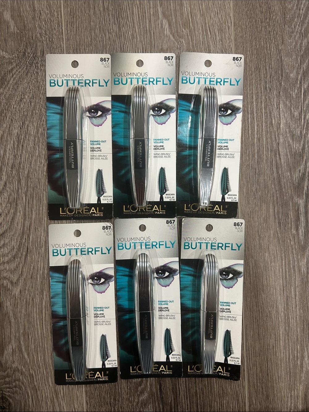 New 6X L'Oréal Voluminous Butterfly Mascara#867 black (Firm price )